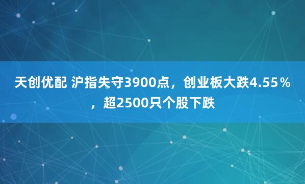 天创优配 沪指失守3900点，创业板大跌4.55％，超2500只个股下跌