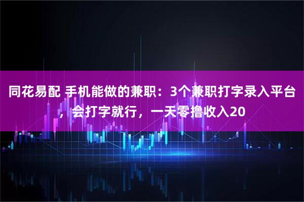 同花易配 手机能做的兼职：3个兼职打字录入平台，会打字就行，一天零撸收入20